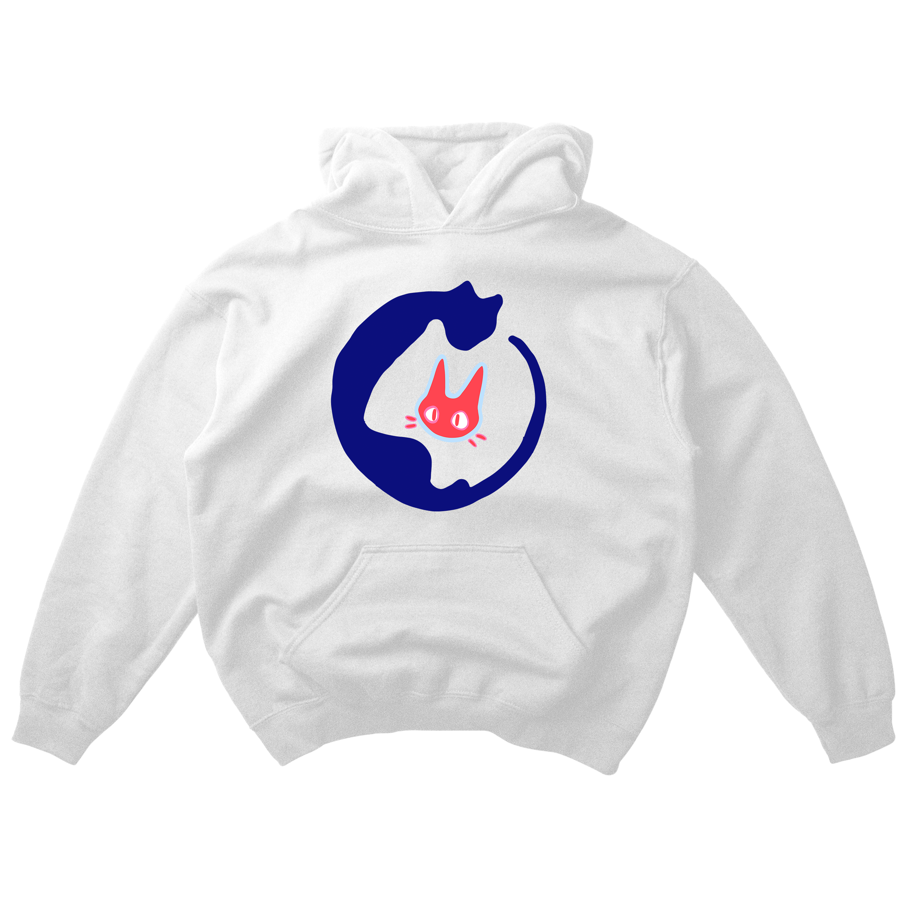 Feral Kitty 1.0 Oversized Hoodie White