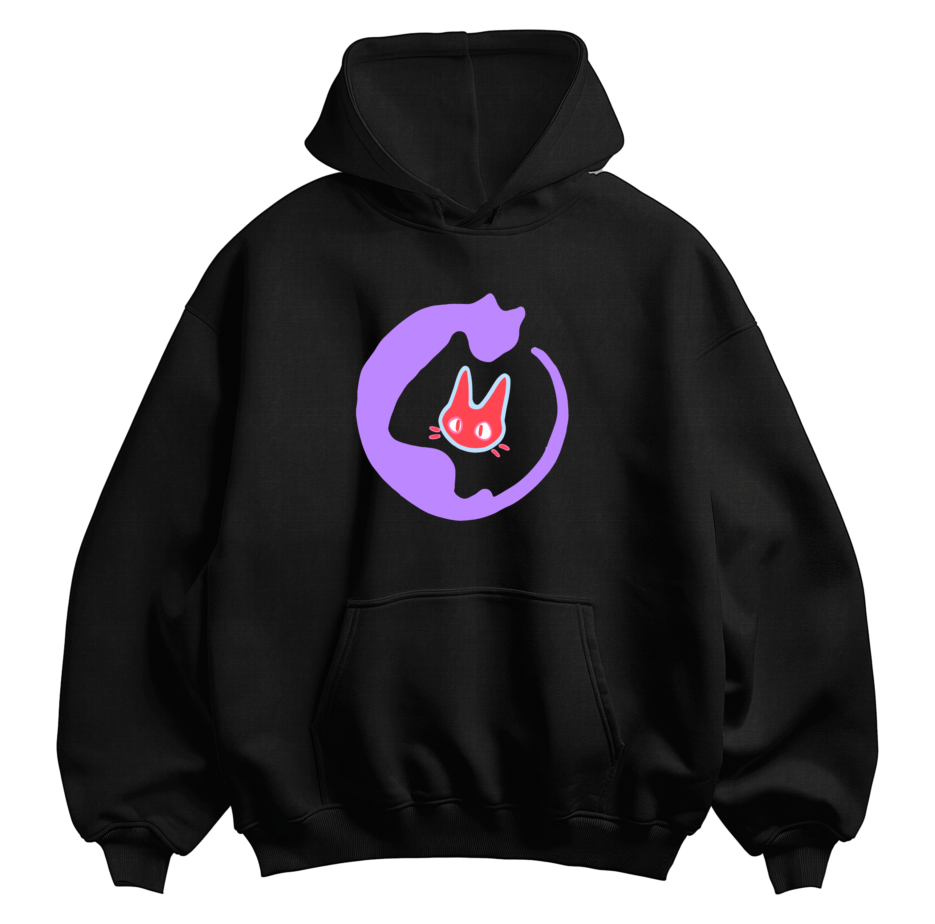 Feral Kitty 1.0 Oversized Hoodie Black